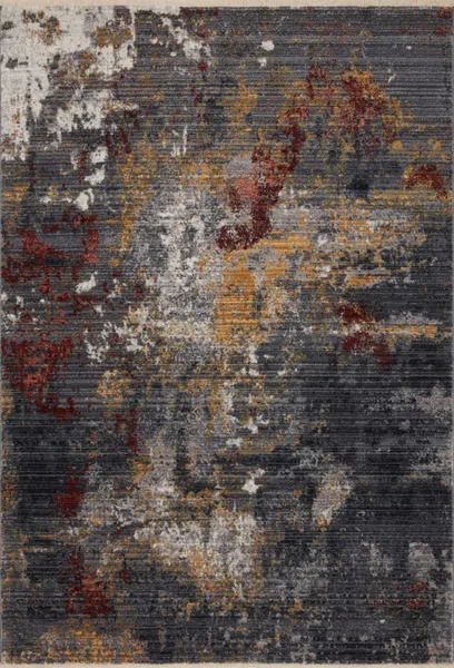 Full overhead view of Samra rug showing complete abstract color and texture pattern