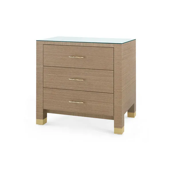 Product Image 1 for Camden 3-Drawer Side Table with Glass Top from Villa & House