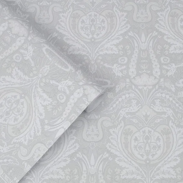 Product Image 1 for Laura Ashley Heraldic Slate Grey Damask Wallpaper from Graham & Brown