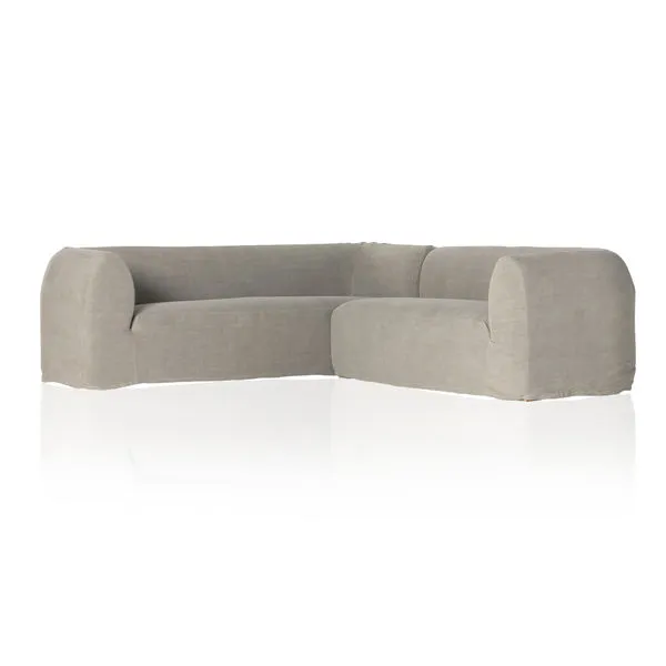 Product Image 1 for Ainsworth Modern Slipcover 2-Piece Sectional - Broadway Stone from Four Hands