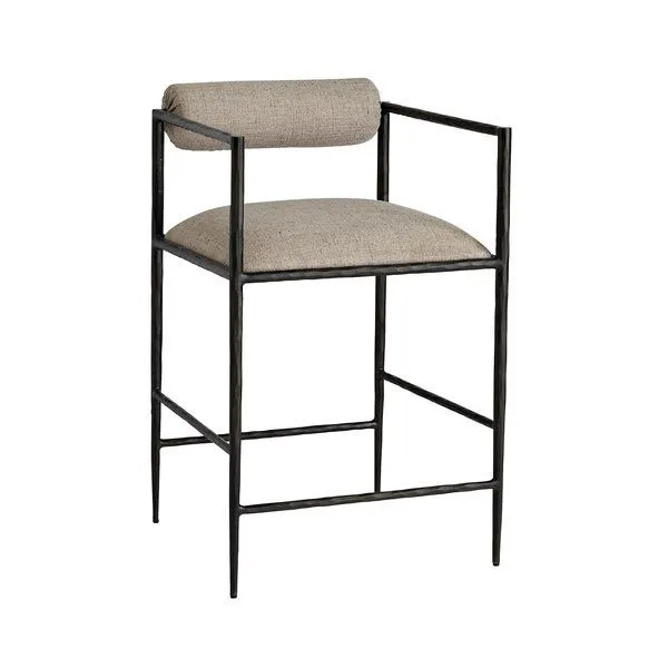 Product Image 6 for Barbana Natural Black Iron Counter Stool from Arteriors