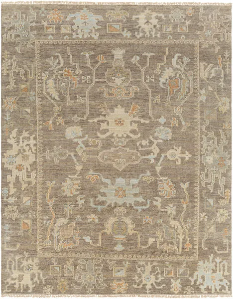 Product Image 1 for Antalya Hand-Knotted Wool Dark Brown / Cream Rug - 2' x 3' from Surya