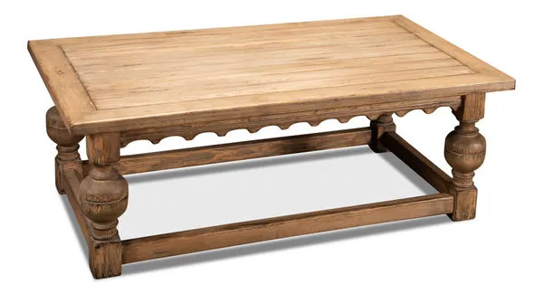 Product Image 5 for The 4 Baluster Low Table, Brown Wash from Sarreid Ltd.