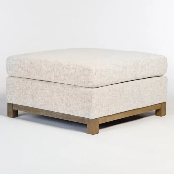 Product Image 1 for Clayton Alabaster Polyester Performance Fabric Ottoman from Alder & Tweed