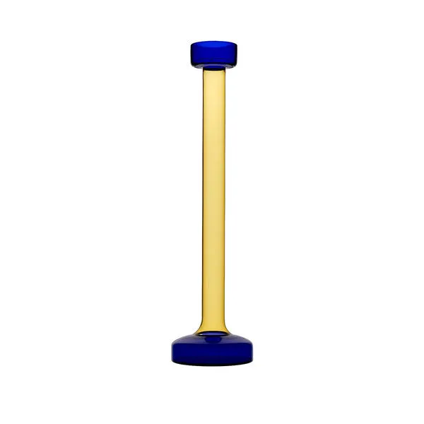 Product Image 1 for Glass Candle Holder Yellow & Blue from BIDKHome