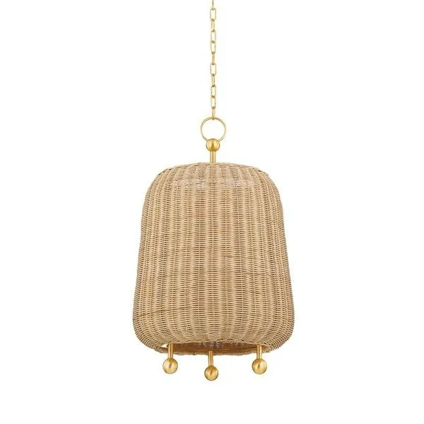Product Image 1 for Elena 1-Light Modern Decorative Rattan Large Pendant from Mitzi