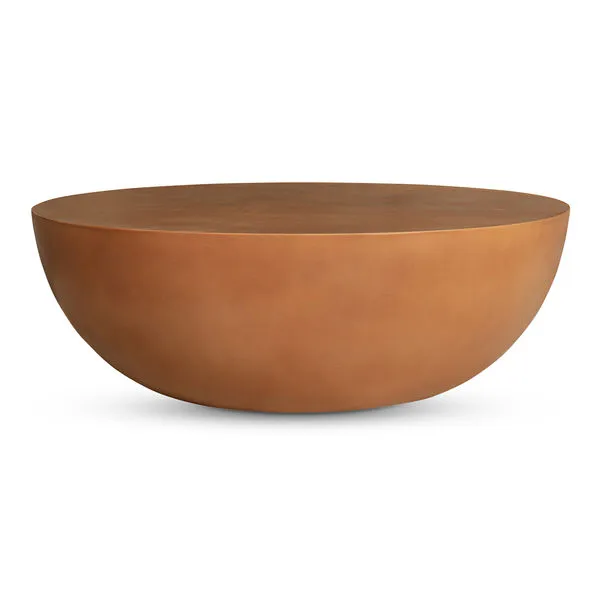 Insitu Coffee Table in smooth, rounded drum shape with warm terracotta concrete finish