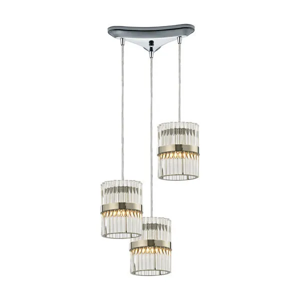 Product Image 1 for Nescott 3 Light Pendant In Polished Chrome from Elk Lighting