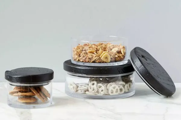 Product Image 2 for Barcelona Wood Top Canister Black from etΓΊHOME