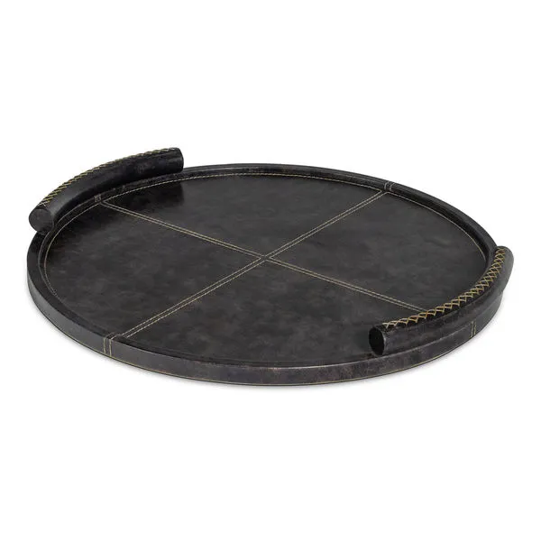 Product Image 1 for Forte Leather Round Tray from Regina Andrew Design