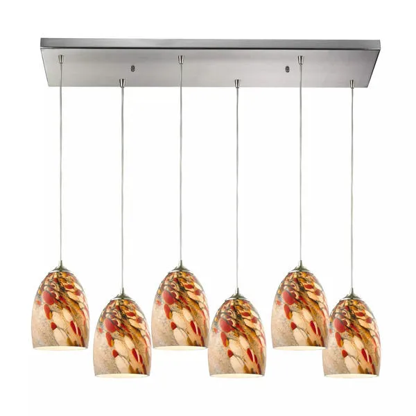 Product Image 1 for Garden Breeze 6 Light Pendant In Satin Nickel from Elk Lighting