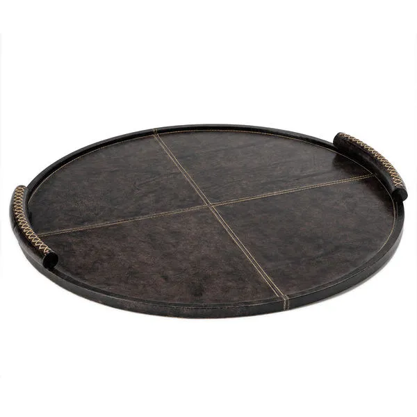 Product Image 1 for Forte Leather Large Round Tray from Regina Andrew Design