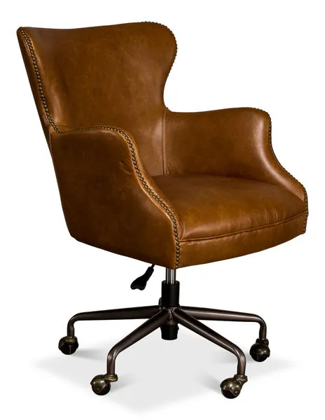 Product Image 3 for Andrew Jackson Desk Chair Cuba Brown from Sarreid Ltd.