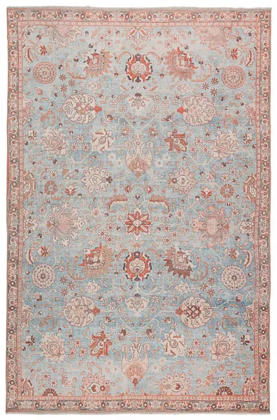 Product Image 6 for Poppy Oriental Light Blue / Orange Area Rug from Jaipur 