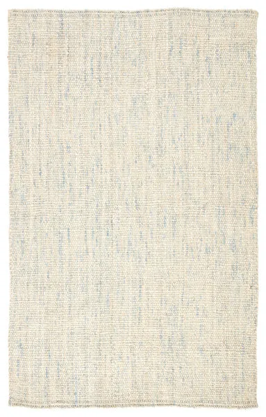 Bluffton Natural Solid Ivory and Blue Rug with heathered jute texture, coastal-inspired soft color blend
