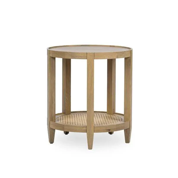 Product Image 1 for Devin Oak Wood Round End Table from Classic Home
