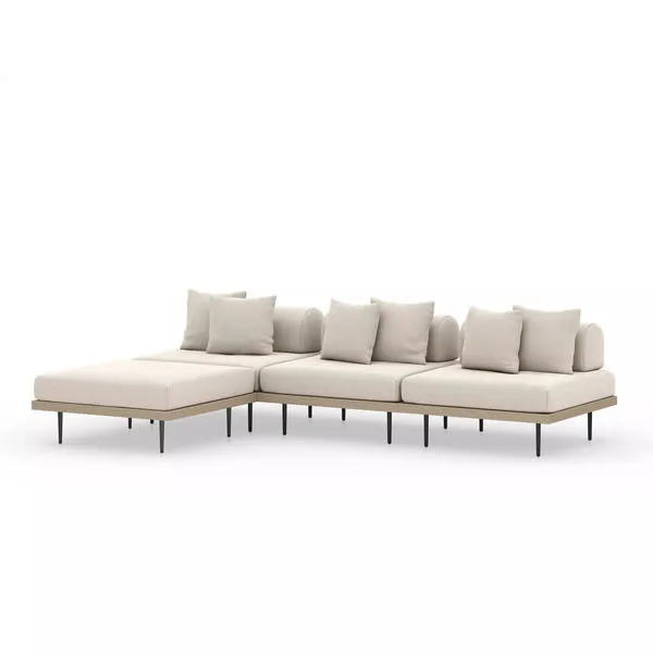 Product Image 2 for Yves 3 Pc Sectional W/ Ottoman Brwn/Sand from Four Hands