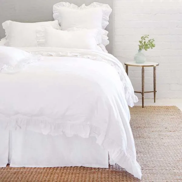 Product Image 1 for Charlie White Linen King Duvet Cover from Pom Pom at Home