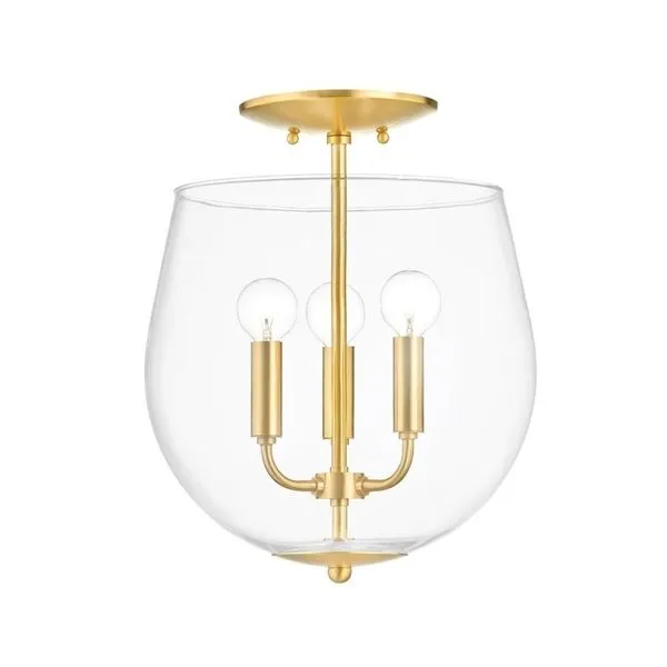 Product Image 2 for Bobbi 3 Light Semi Flush Mount from Mitzi