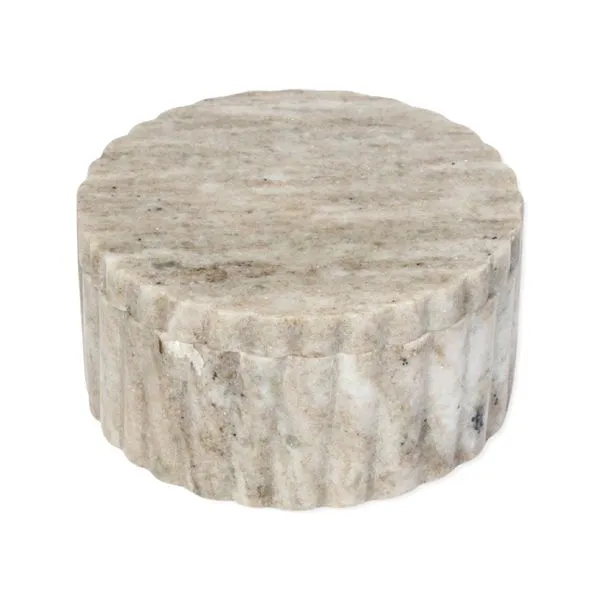 Product Image 3 for Keaton Beige Marble Grooved Canister from BIDKHome