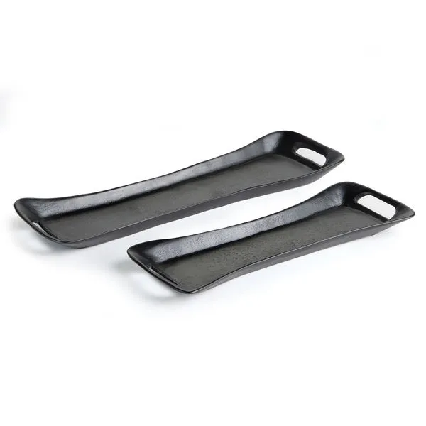 Product Image 1 for Secilia Decorative Black Metal Trays, Set of 2 from Napa Home And Garden