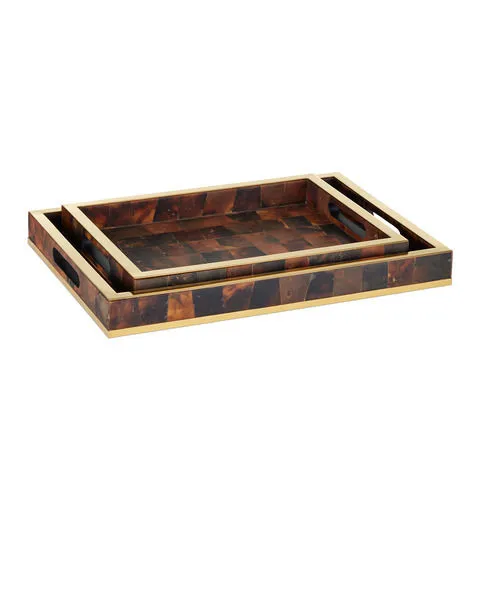 Product Image 1 for Casey Brown Tray Set of 2 from Currey & Company