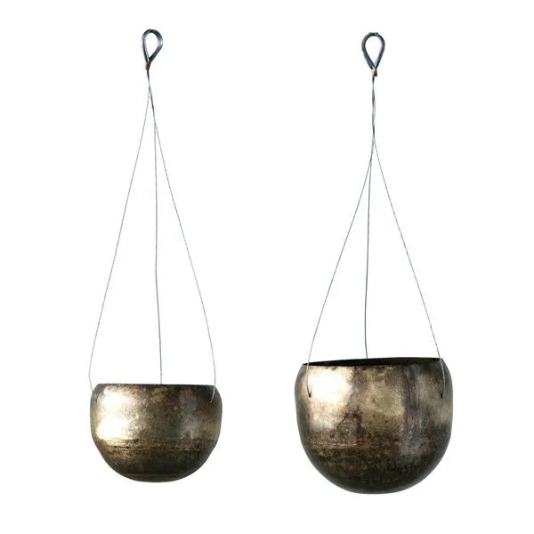 Product Image 2 for Antique Brass Hanging Planters from Creative Co-Op