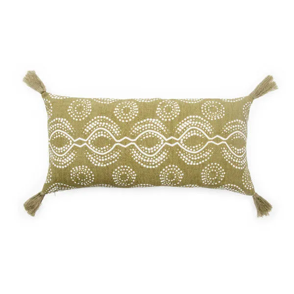Product Image 2 for Satin Green/ White Graphic Throw Pillow 10X21 inch by Nikki Chu from Jaipur