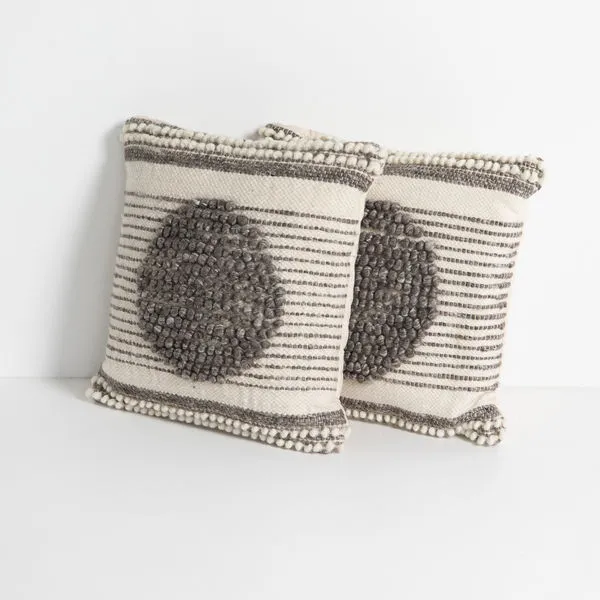 Product Image 2 for Jacinta Circle Pillow Grey Set Of 2  from Four Hands