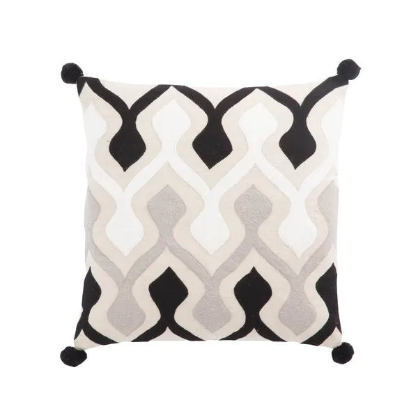 Product Image 2 for Ophelia Black/ Ivory Graphic Throw Pillow 22 inch by Nikki Chu from Jaipur