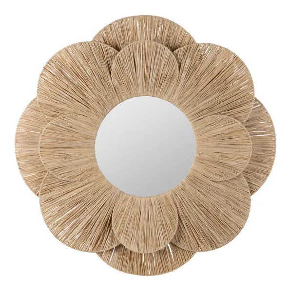Product Image 1 for Sophie Natural Raffia Round Mirror from Cooper Classics