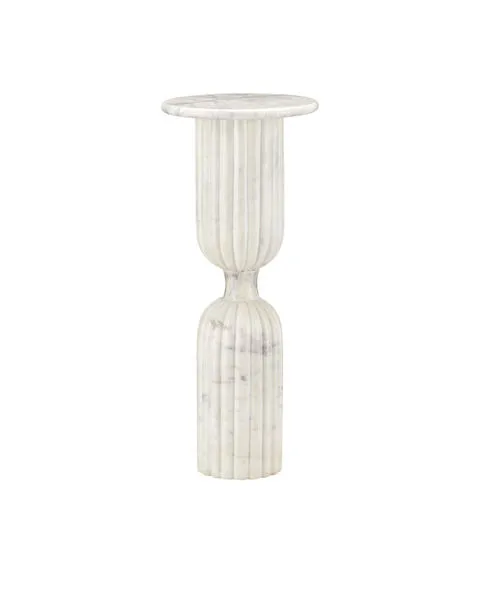 Product Image 1 for Passementerie White Marble Drinks Table from Currey & Company