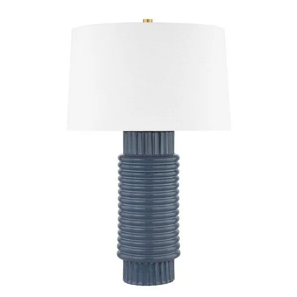 Product Image 1 for Broderick 1-Light Grey Blue Ceramic Table Lamp from Hudson Valley