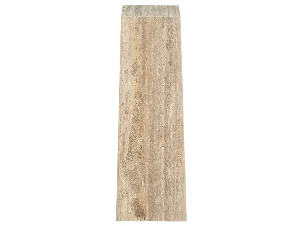 Slender minimalist Rollier Spot Table in Gray Travertine with a rectangular tapered silhouette