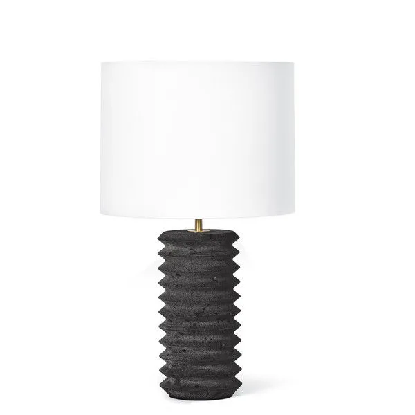Product Image 1 for Noir Column Natural Stone Travertine Lamp - Small from Regina Andrew Design