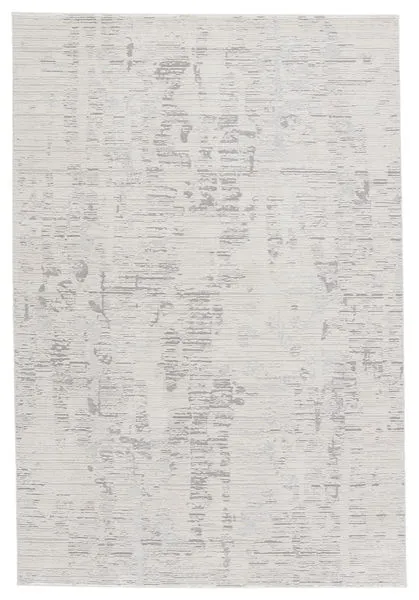 Jovie Abstract Ivory/ Gray Rug with a tonal linear abstract pattern blending gray and ivory hues