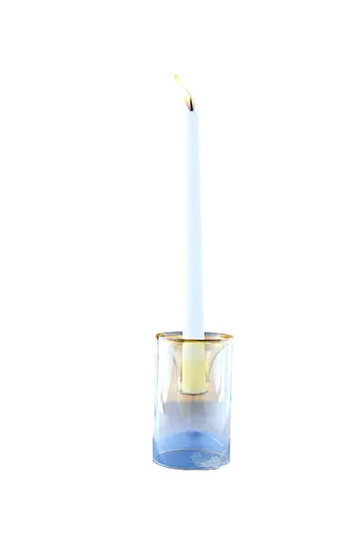 Product Image 1 for Glass Clear & Yellow Candle Holder from BIDKHome
