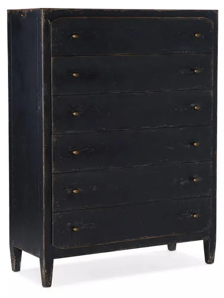 Product Image 3 for Ciao Bella Six Drawer Chest  Black from Hooker Furniture
