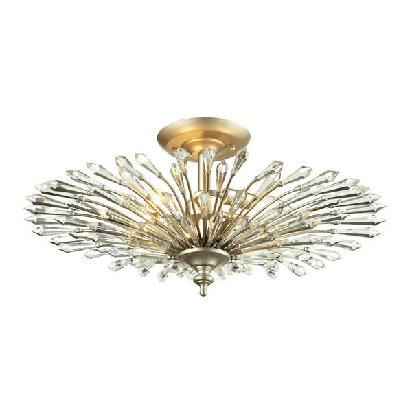 Product Image 1 for Viva Collection 3 Light Semi Flush In Aged Silver from Elk Lighting