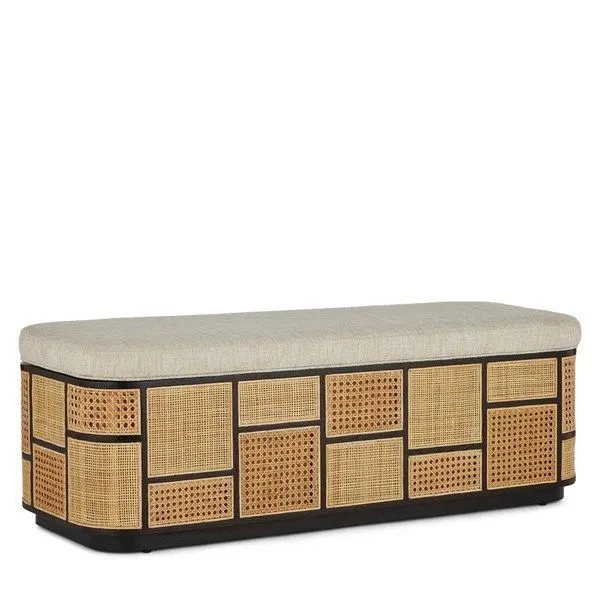 Product Image 1 for Anisa Black Storage Bench, Trailside Natural Instinct Safari from Currey & Company