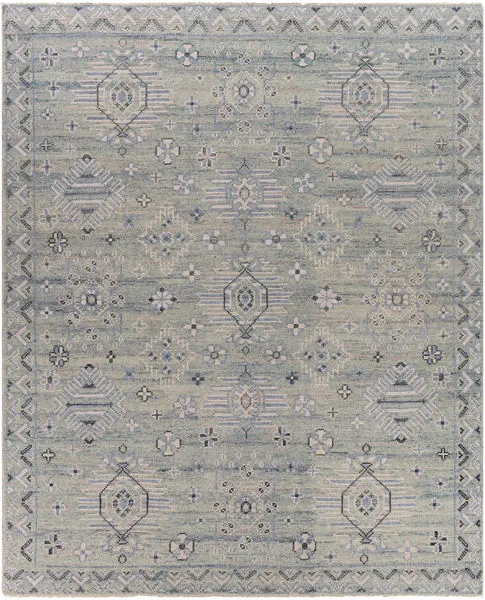 Product Image 2 for Almeria Hand-Knotted Denim / Black Rug - 8' x 10' from Surya
