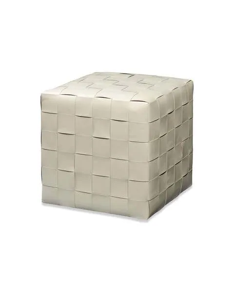 Product Image 1 for Woven Leather Ottoman from Jamie Young