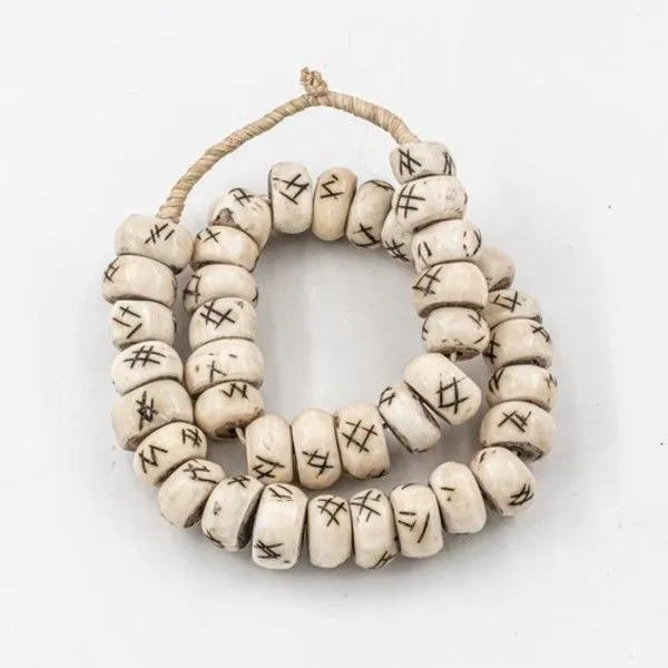 Product Image 1 for White Drum Double Cross Kenya Cow Bone Beads Per String from Legend of Asia