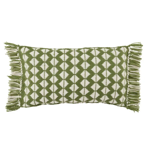 Product Image 5 for Perdita Geometric Green/ Ivory Indoor/ Outdoor Lumbar Pillow from Jaipur 