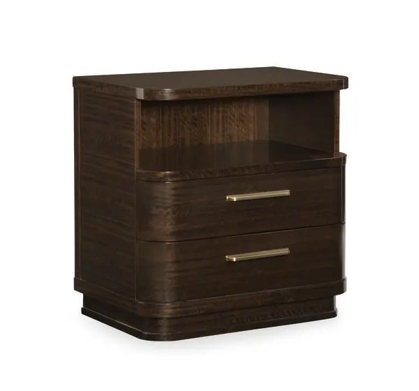 Product Image 1 for Brown Wood Modern Streamline Nightstand from Caracole