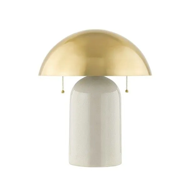 Product Image 1 for Gaia 2-Light Antique Brass Dome Table Lamp from Mitzi