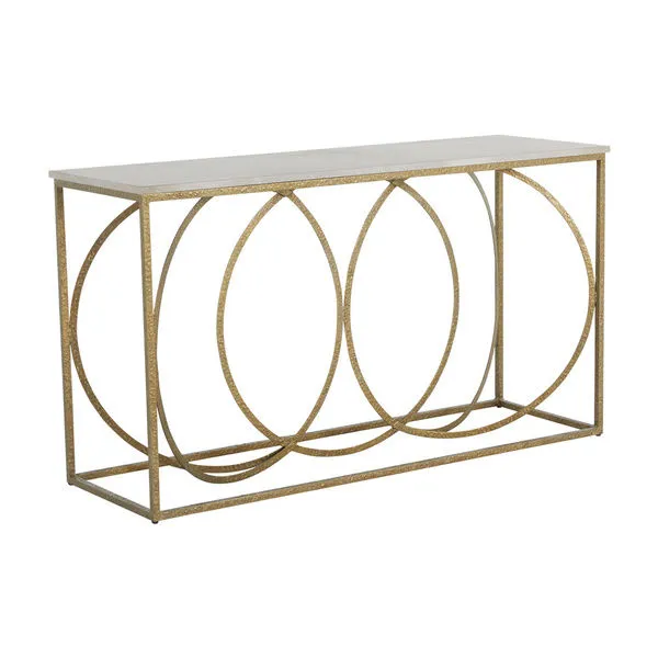 Product Image 1 for Patterson Vintage Gold & Marble Console from Gabby