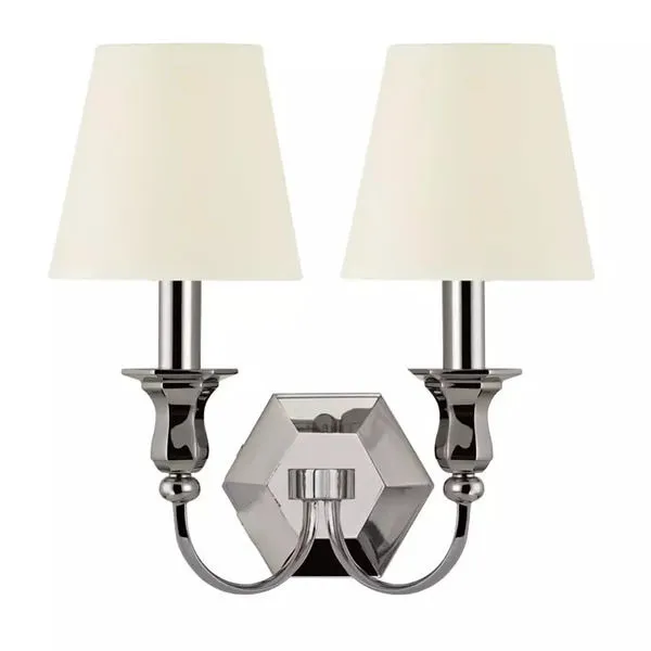Product Image 1 for Charlotte 2 Light Wall Sconce W/White Shade from Hudson Valley