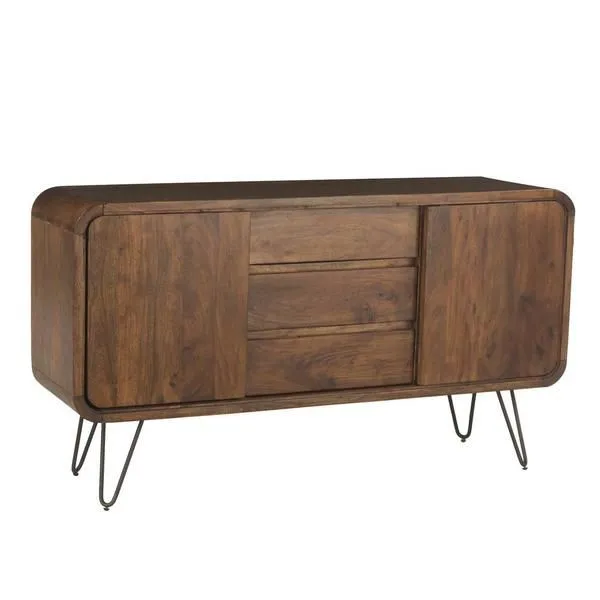 Product Image 3 for Grandby 59 Inch Acacia Wood Sideboard In Walnut Finish from World Interiors