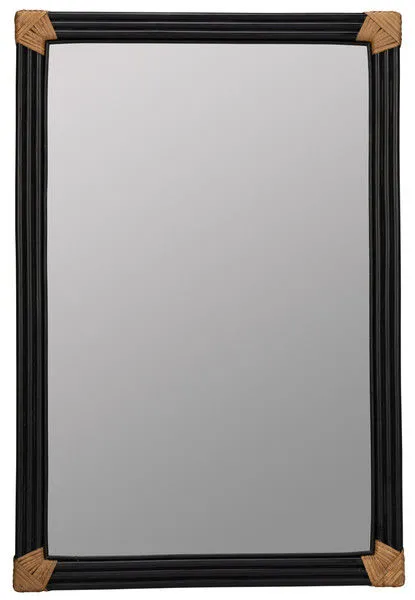 Product Image 1 for Leo Black Rattan Wall Mirror from Cooper Classics